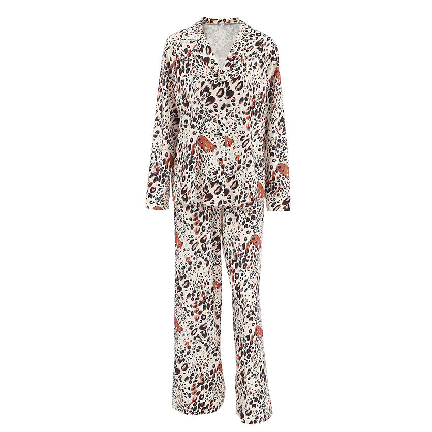 Leopard Print Floral Pajamas